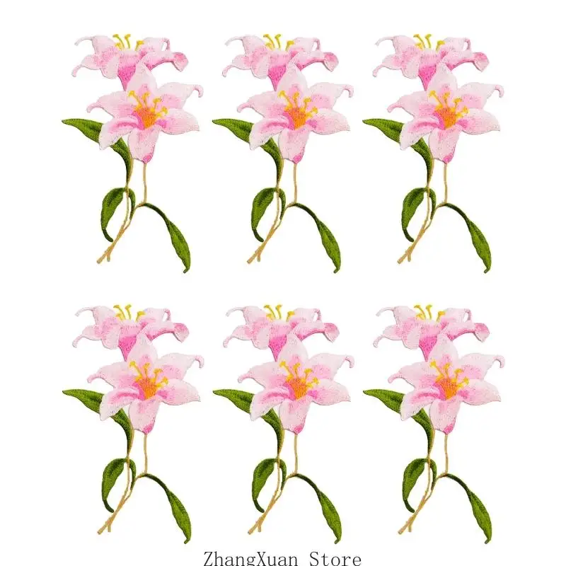 Wasserlösliche Stickerei repariert Hornblumen-Design für Nähprojekte, bunte Stoffe, 3 x – Detail 8