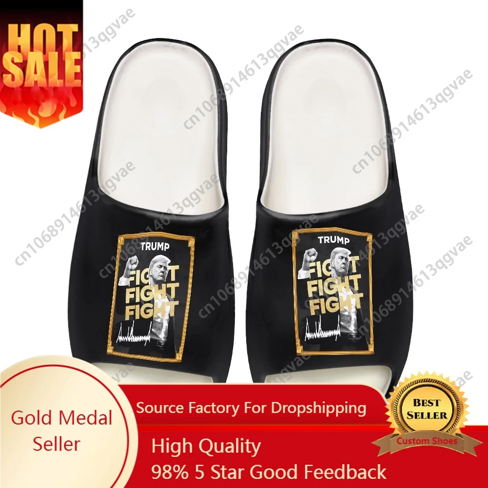 

Trump Coin Fight Fight Fight Soft Sole Sllipers Mens Womens Teenager Bathroom Home Clogs Custom Water Shoes on Sandals Shoes