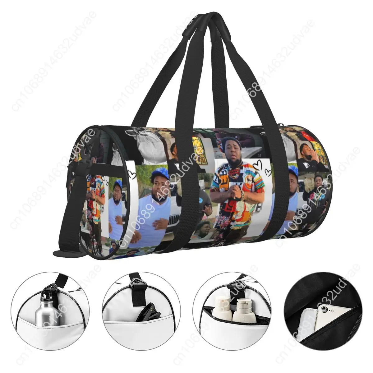 Rod Wave Gym Bag Hip Hop Rapper Singer Oxford Sports Bags with Shoes Travel Training Design Handbag Retro Fitness Bag For Men