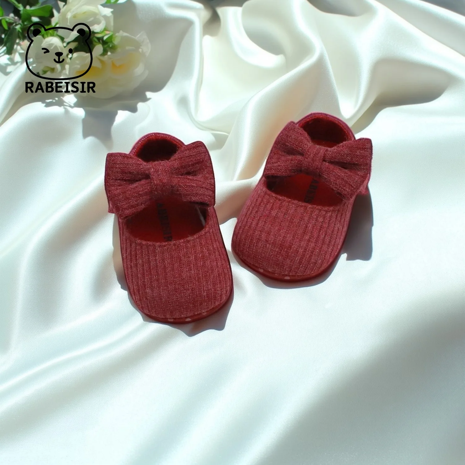 أحذية أطفال، أحذية مسطحة، أحذية مشي للأطفال، نعل ناعم، مضاد للانزلاق، 0-6-12-18، ملابس زفاف على طراز الأميرة