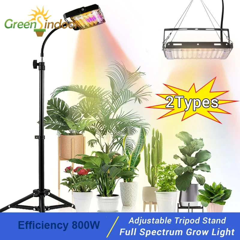 220V 110V LED Grow Light 800W Spotlight Phyto Lamp With Tripod Stand 3500K 5500K White Full Spectrum Indoor Phytolamps For Plant