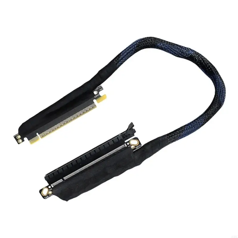 

J2HC Flexible 180Degree Right Entry Exit PCIe5.0 X16 Extension Cord Braide Shielded Wire Losslessly Transmission