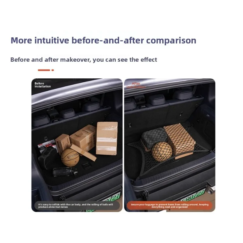 For BYD Denza B8 B5 2023-2026 Car Styling Trunk Fixed Mesh Bag Luggage Storage Side Mesh Storage Pocket Auto Accessories 2
