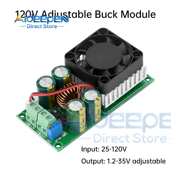 DC-DC Step-down Power Supply Module 10A Adjustable Step-down Module Voltage Regulator 24V 12V 5V 3V With Fan For Arduino