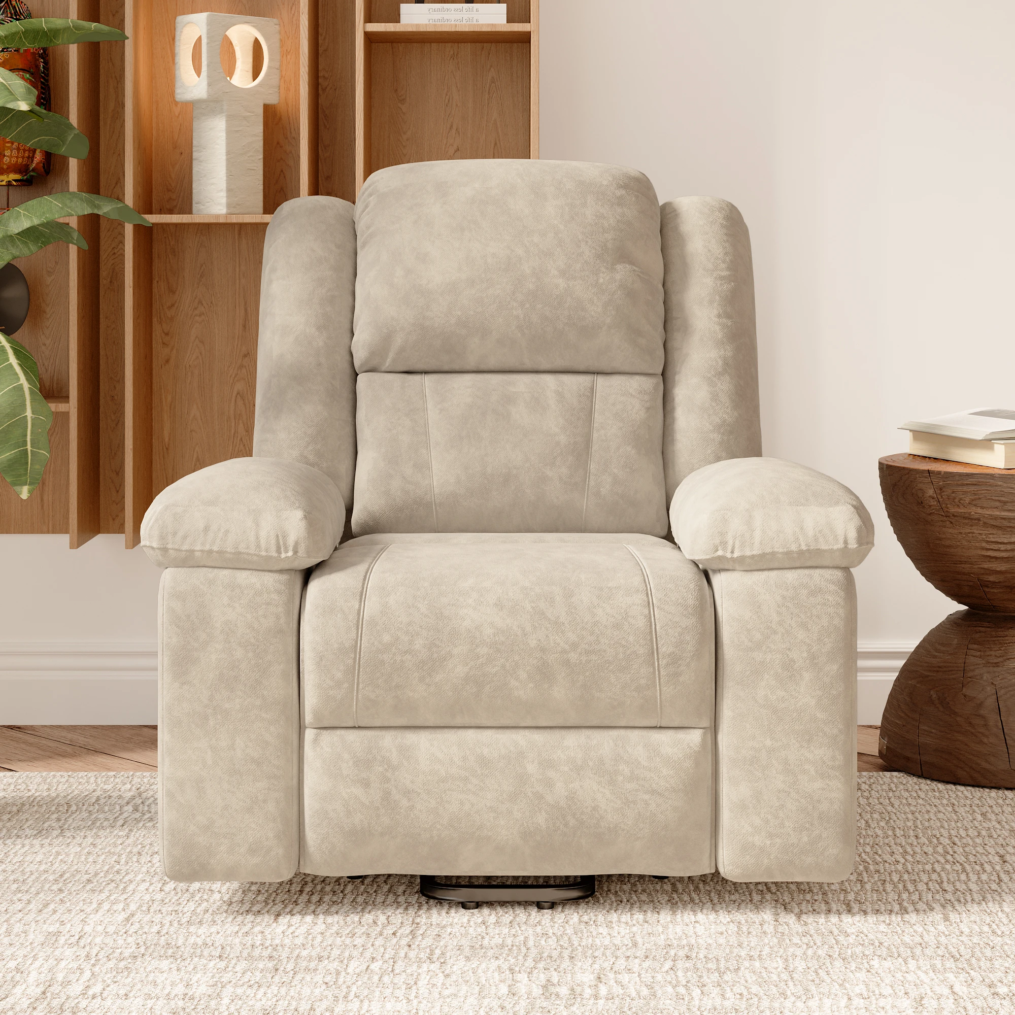 Electric Recliner, 8 Motor, 5 Massage Modes, Heat Function, Chaise Lounge with Rising Aid, Side Pocket and Remote Control