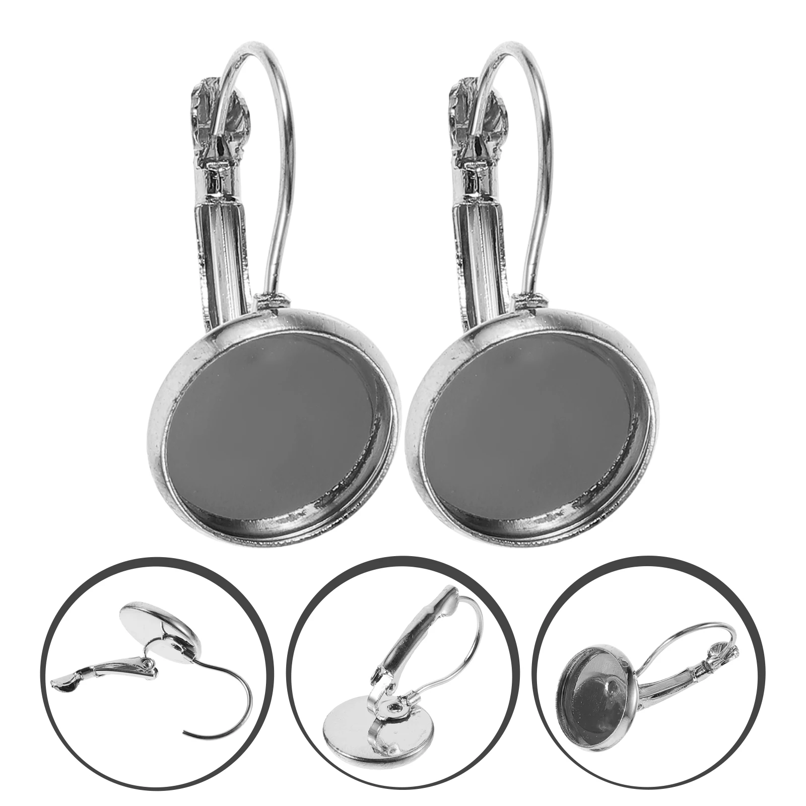 

20pcs Earring Blanks Bezel Trays for DIY Jewelry Making Resin Embedding Gemstone Setting Sturdy Iron Material Long Lasting