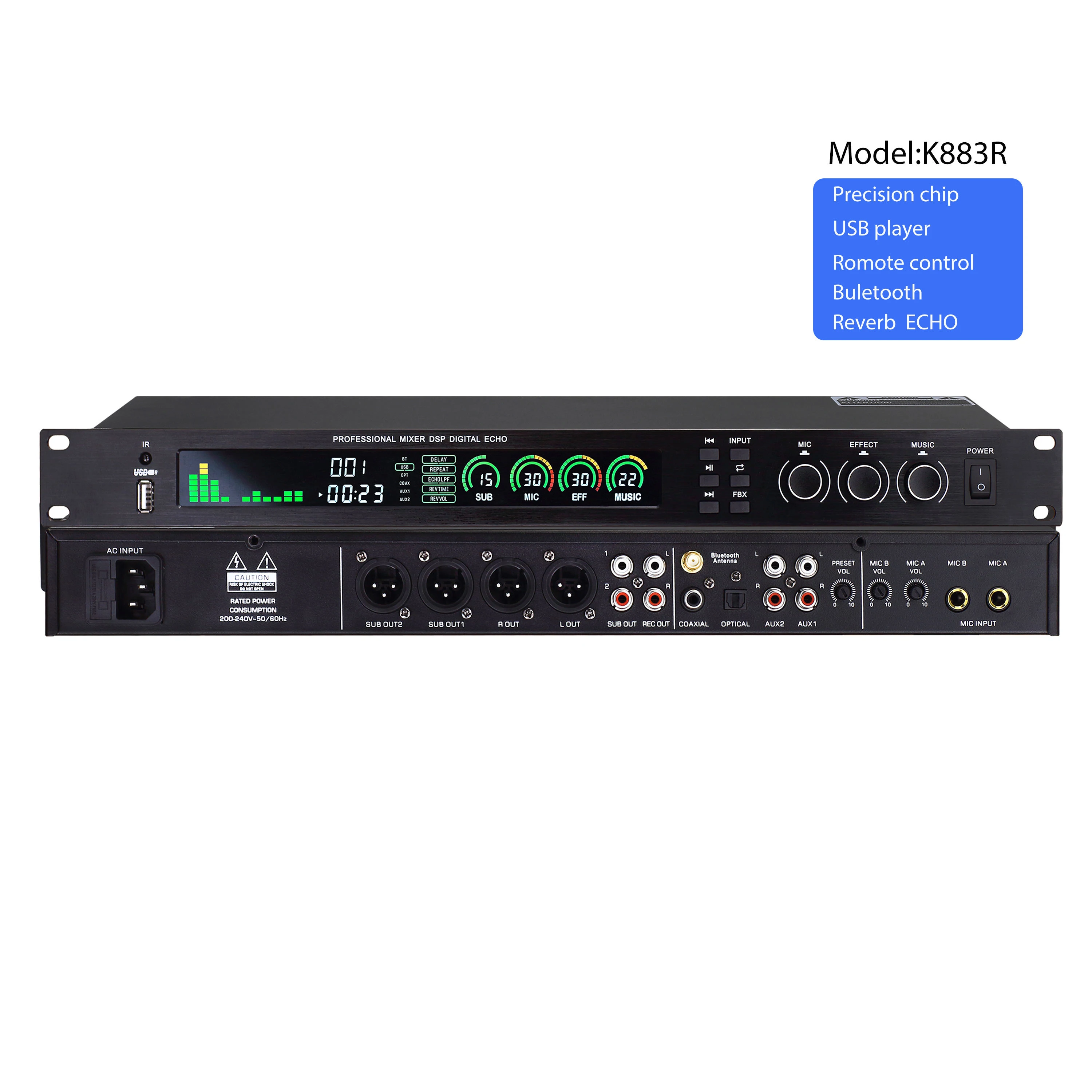 K883r Professional DJ Stereo Sound System 2-Way Mono 4-Way Audio Crossover High-Pass Filter Subwoofer Audio Sound Equipment