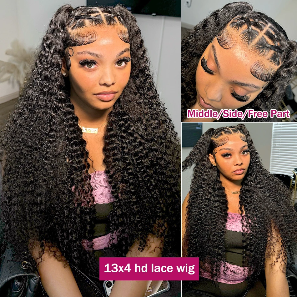 Deep Wave Front Wig 30 Inch 220% 13x6 HD Lace Front Human Hair Wig 13x4 Loose Deep Wave Curly Wigs 5x5 Closure Wig For Women