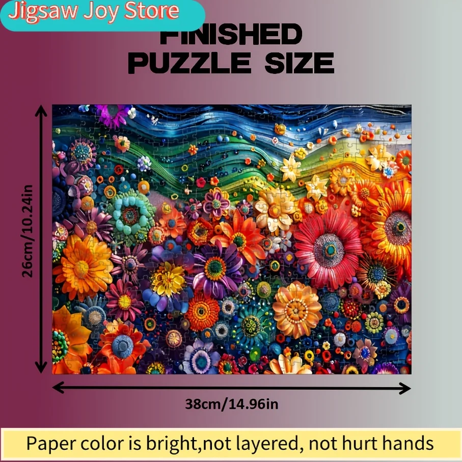 1 Box  Mini Size Paper Puzzles - Vibrant Floral Design, Portable Card Game for Adults, Ideal Gift for Couples, Perfect for Par