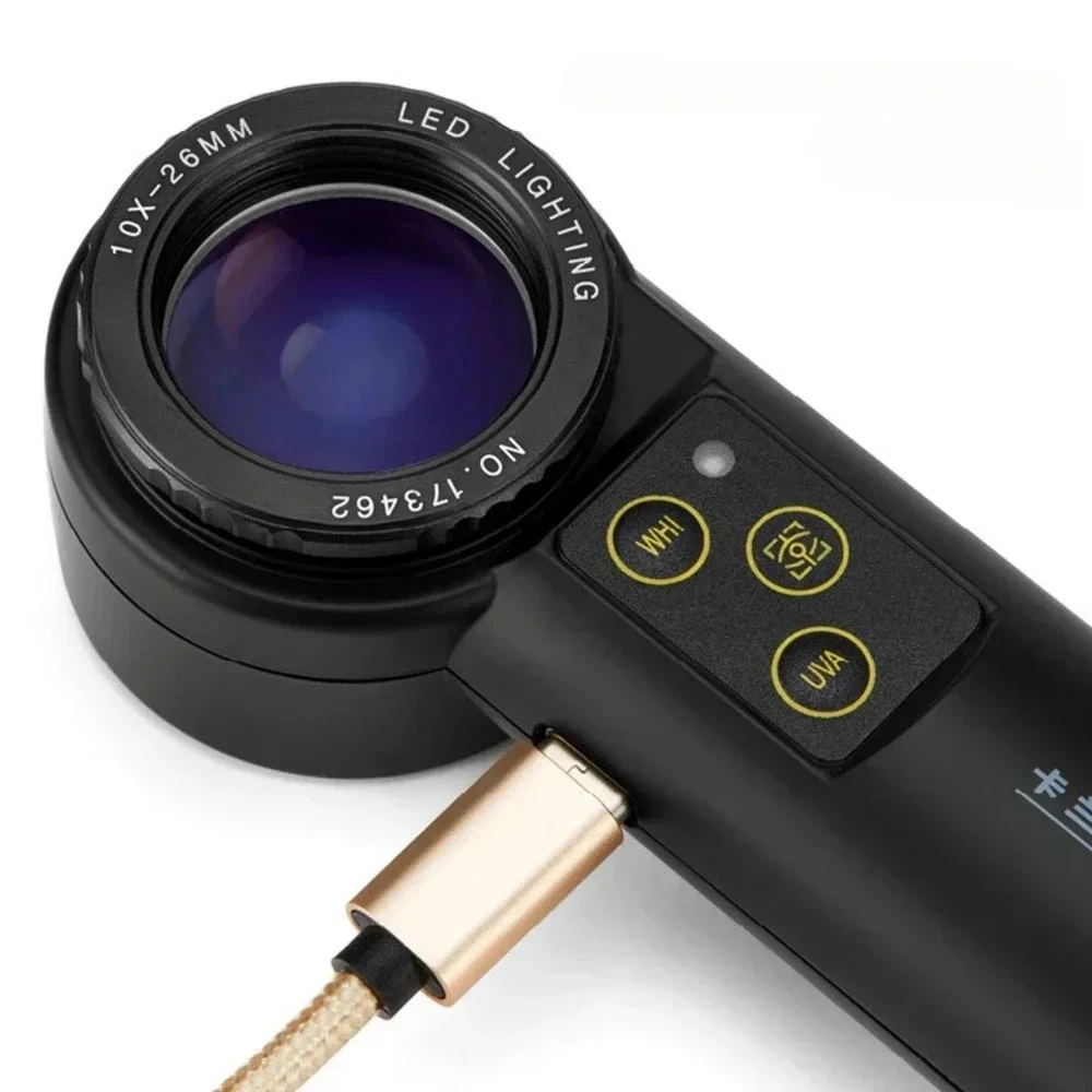 10X 20X Shadowless LED Magnifier Achromatic Jewelry Loupe Diamond Gem Watch Identification Tool