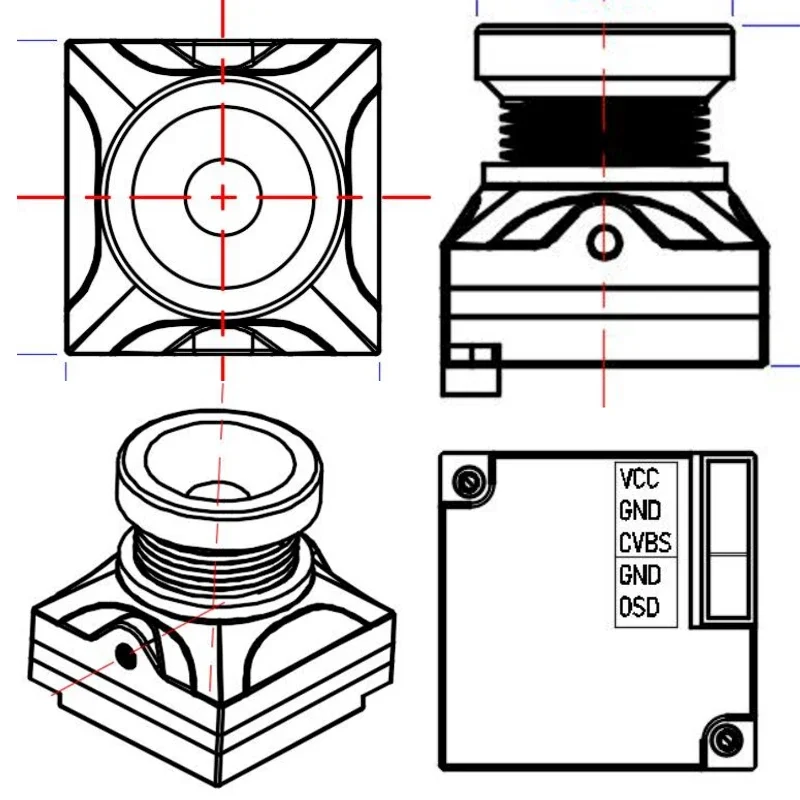 1200TVL Mini-FPV-Kamera 2,1 mm Objektiv DC 4,5–26 V 7,9 g Power PAL/NTSC mit internem OSD einstellbar für RC FPV Racing Drone