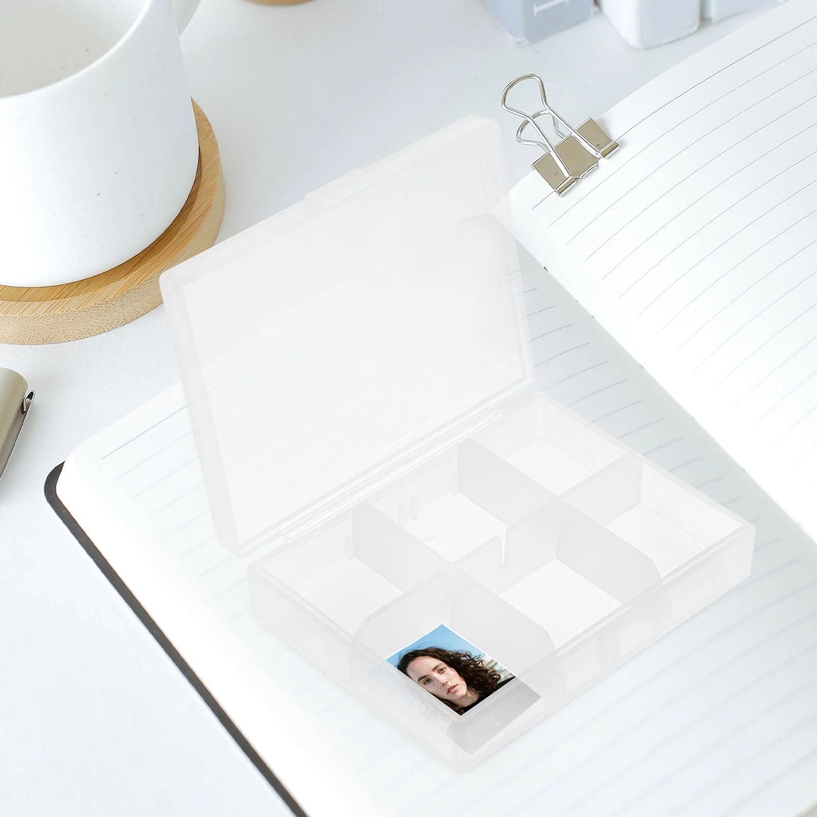

2pcs Photo Case 8.5x6.5x2cm Transparent Box Storage for Small Parts Screws Earrings Craft Supplies Postcards Pictures Holder