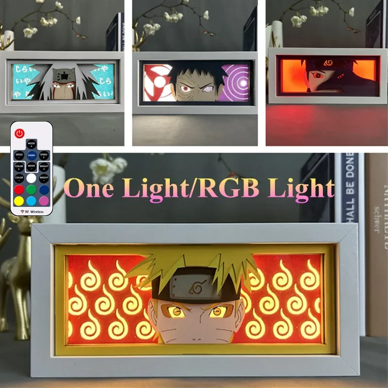 Naruto Anime 3D Lamp Kakashi Action Figure Sasuke Itachi Figurine LED Night Light Room Decor Collection Model Toy Birthday Gift