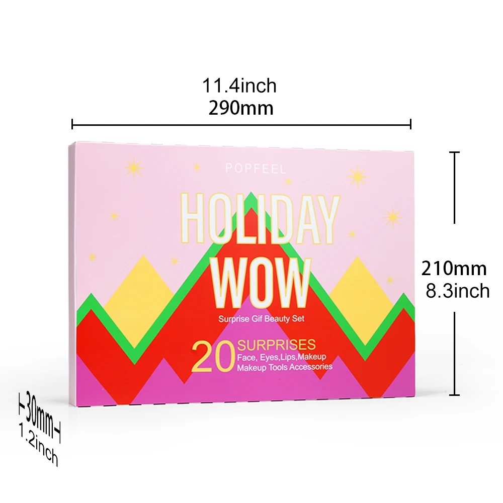 مجموعة مكياج POPFEEL Surprise Gift Box للفتيات - مجموعة أدوات تجميل للوجه والعين والشفاه مكونة من 20 قطعة.