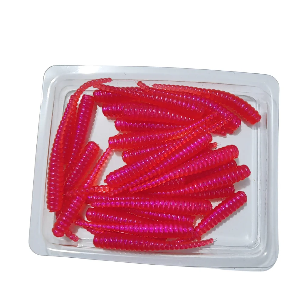 MUKUN Neuer Weichköder 30 Stück Silikonköder 35mm 0,3g Gerader Schwanz Pin Swimbait Wobblers Wurm Bass Karpfen Rockfishing Angelzubehör – Detail 14