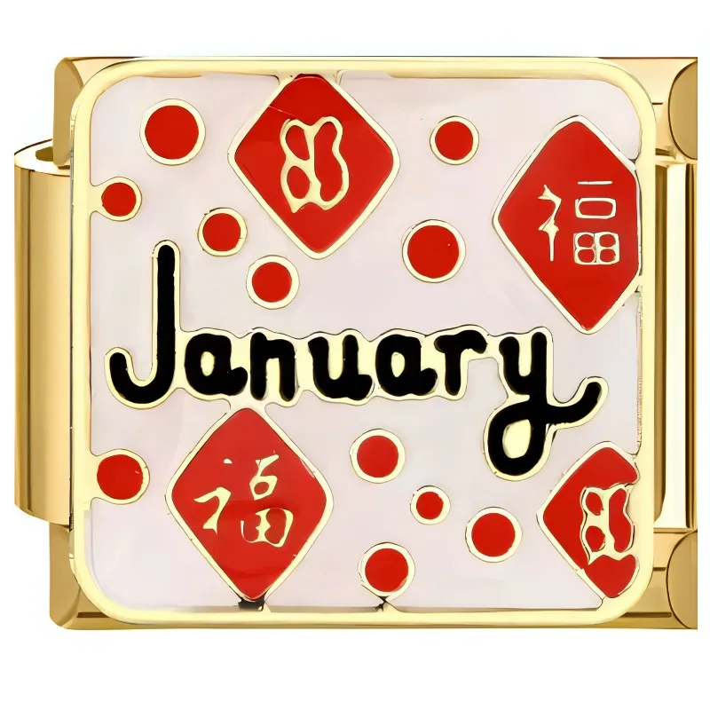 DIY Stainless Steel 12 Months Modular Charm Bracelet for Men and Women January April June OCTOBER Hand Chain Accessory