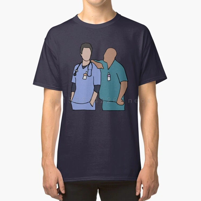 Jd And Turk Scrubs Funny High Quality Printing T-shirt Dorian John Dr Cox Elliot Tv Cotton Round-neck Eu Size XS-5XL Tee Shirts