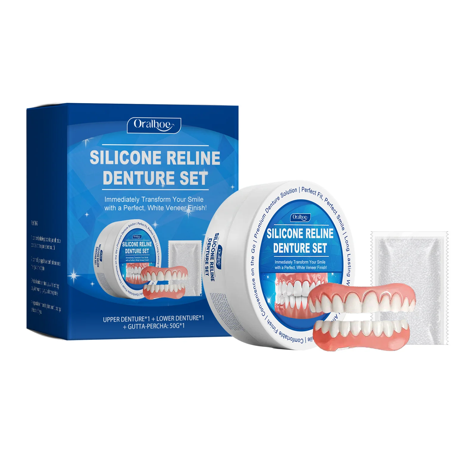 Silicone Denture Set Temporary Dentures Fit Mouth Cavity Perfect Smile Comfortable Fake Tooth Tool Simulation Teeth Bracesck84