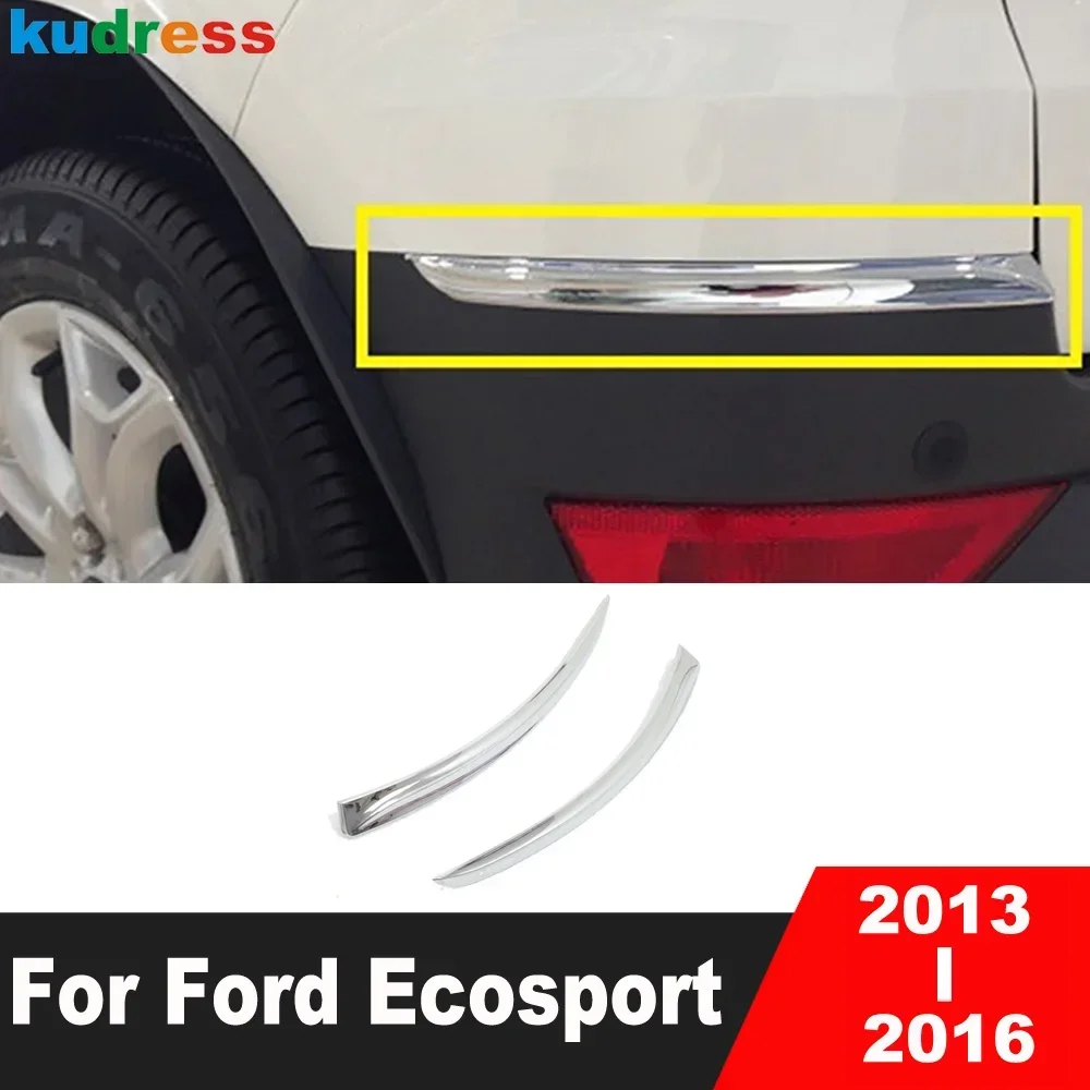 Rear Bumper Corner Cover Trim For Ford EcoSport 2013 2014 2015 2016 Chrome Car Tail Anti-collision Protector Strip Accessories