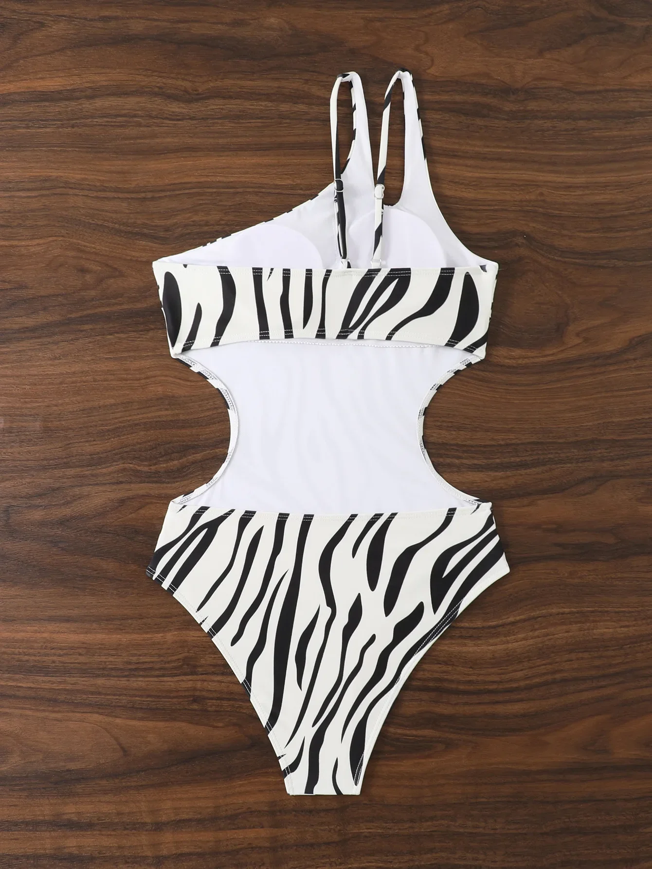 Traje de baño de una pieza con estampado de cebra, Trikini para mujer, traje de baño de un hombro, Tanga, ropa de playa, trajes de baño para mujer, vacaciones de verano 2025