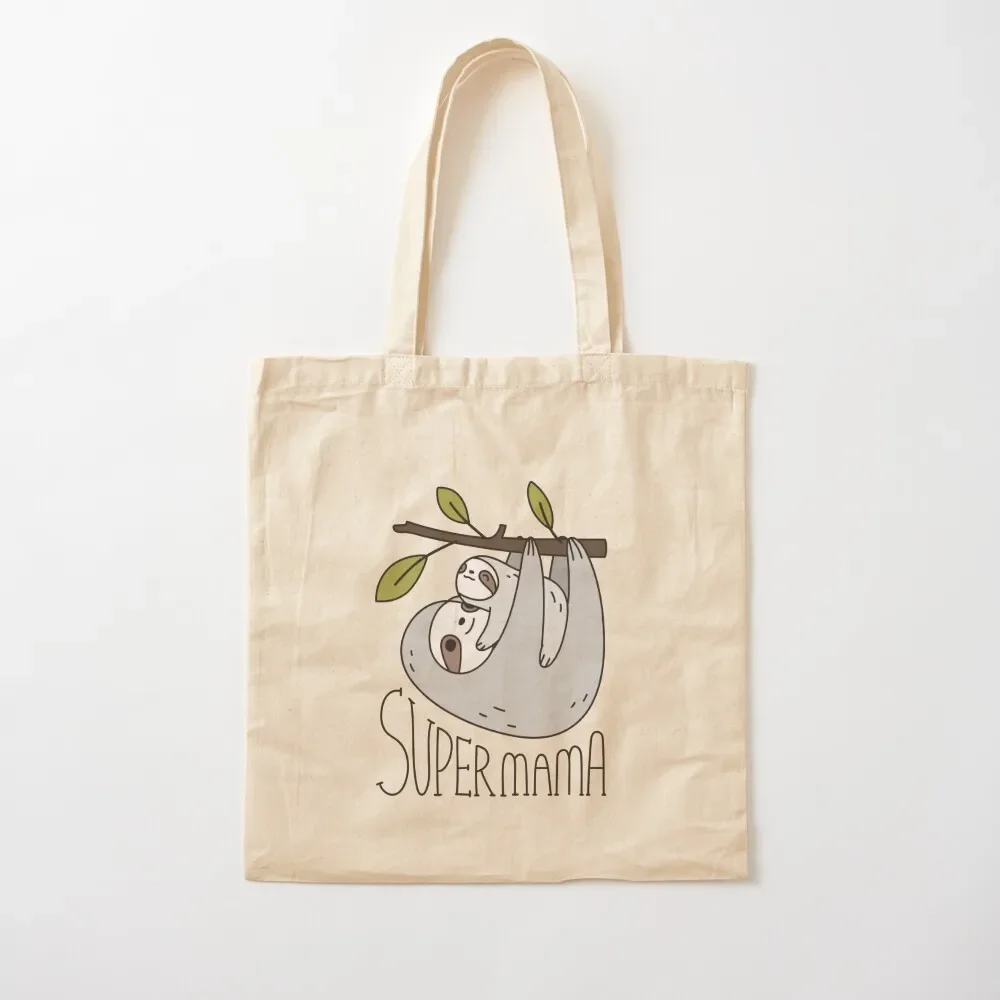 Super Mama Mom and Baby Sloth Tote Bag tote screen personalized cute