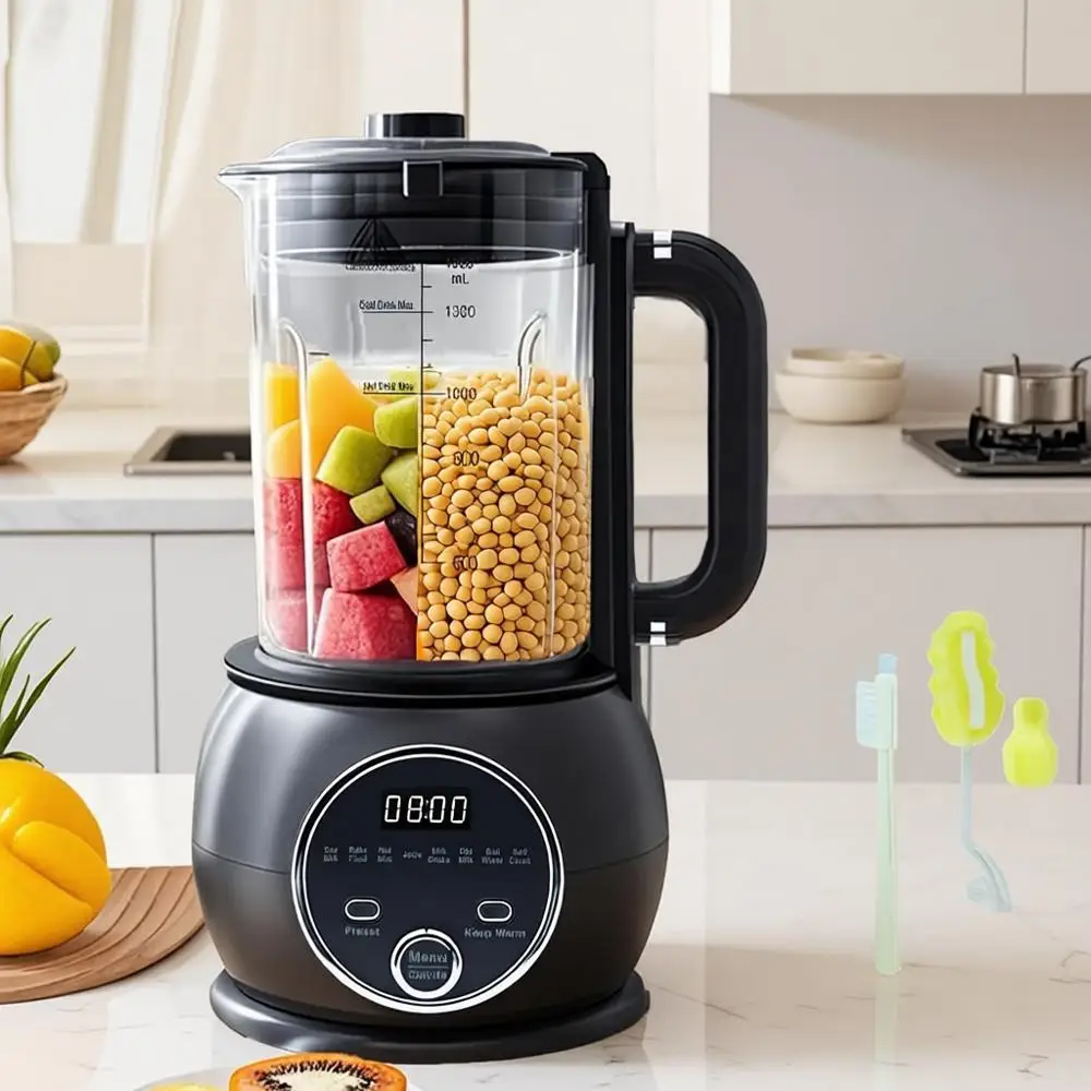 

Блендер для приготовления растительных молок, 1,5 л, для домашнего соевого, миндального, овсяного и других растительных молок, для детского питания, 20 лезвий, автоматическая мельница для соевых бобов