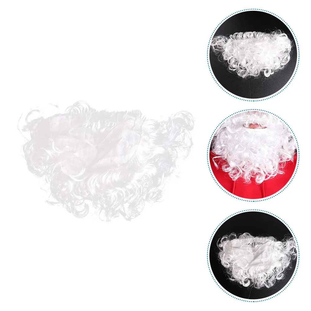 

2 Pcs Santa Beard Christmas Prop Beards for Costumes Prom Fake Polyester Fiber Cosplay Props Bridegroom