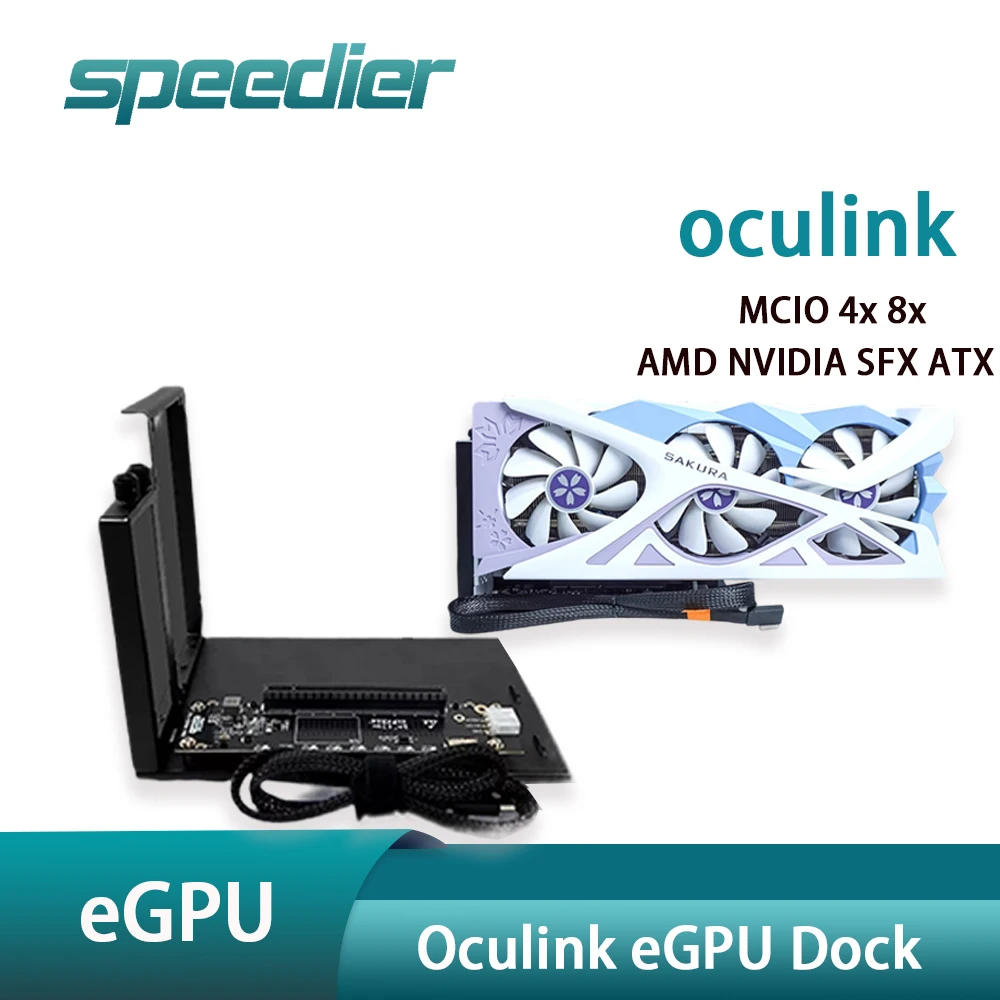 

Oculink eGPU A1 External Graphics Card Dock Docking Station for Laptop Compatible AMD NVIDIA GPUs SFX ATX Power Supplies MCIO
