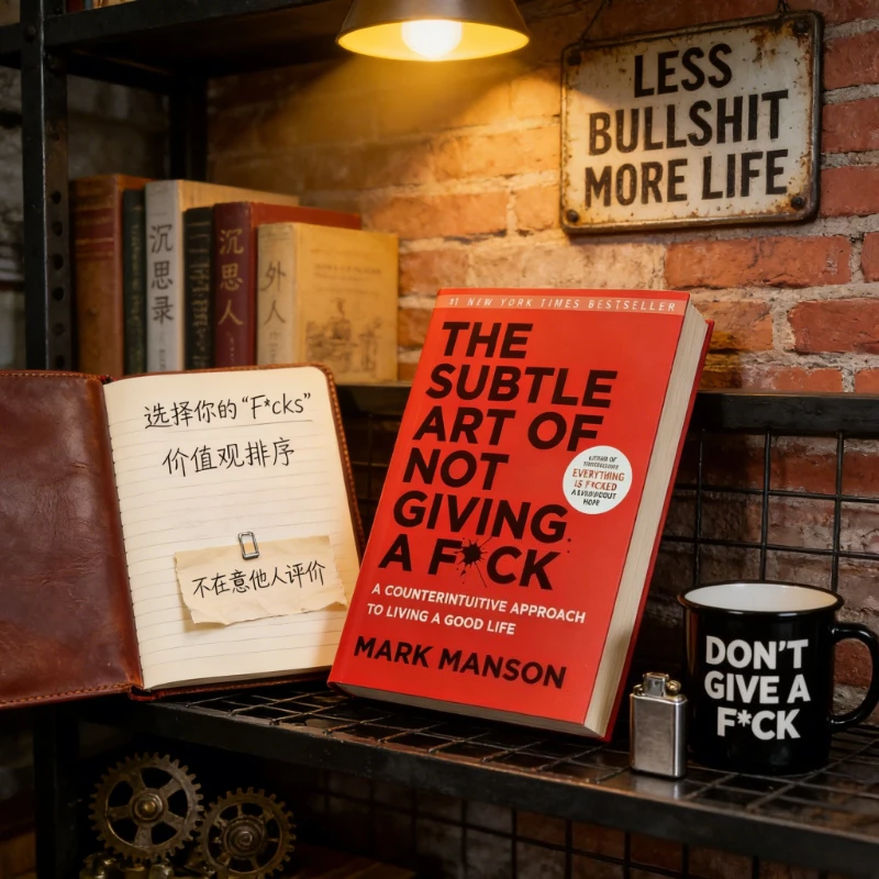 El arte sutil de que no dando un CAO/Retelar la felicidad/Cómo vivir como desee de Mark Manson Libro para aliviar el estrés con autogestión