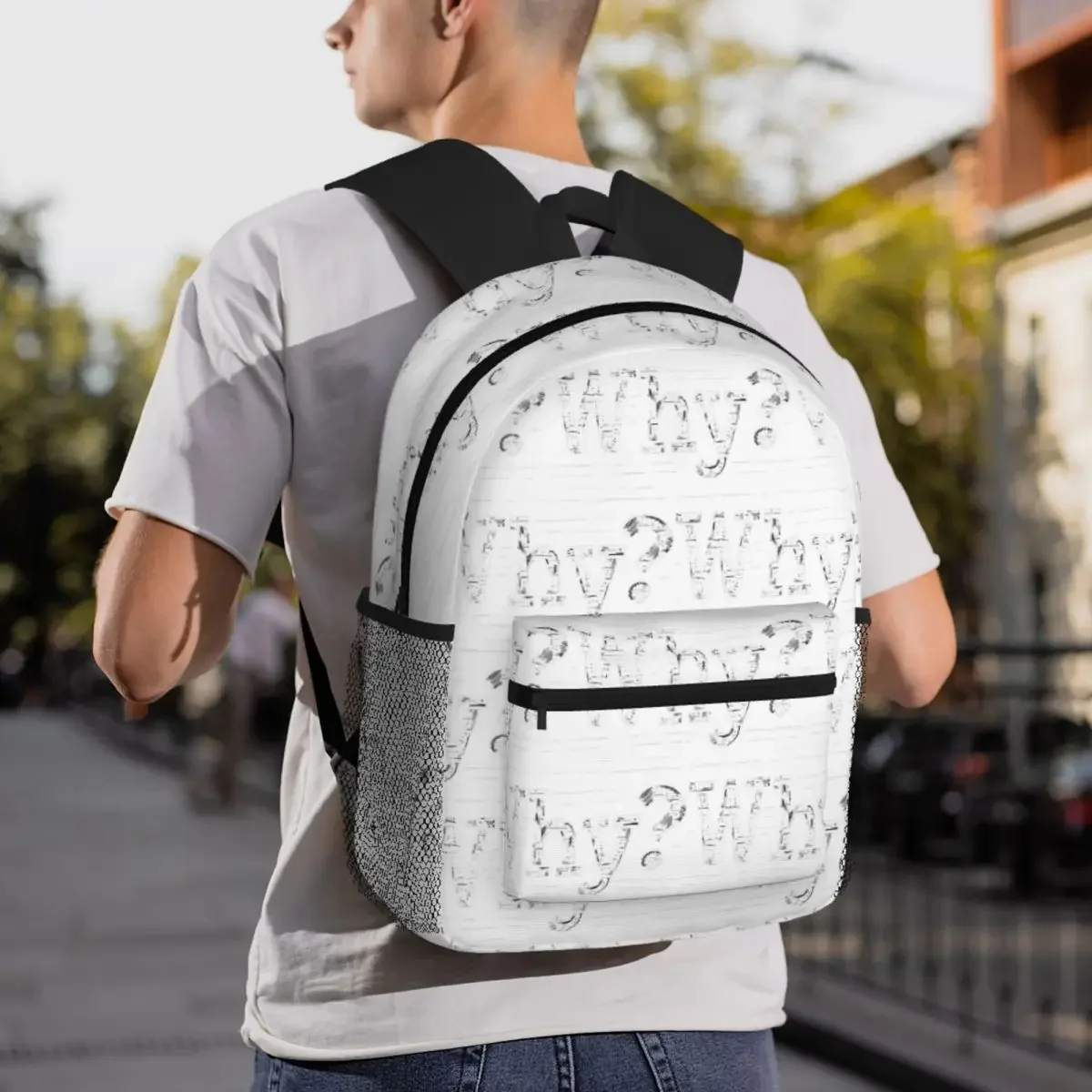 لماذا الحد الأدنى سؤال وجودي تي شيرت حقيبة الظهر Daypack بنين بنات BookBag حقيبة مدرسية حقائب الكتف للرجال والنساء
