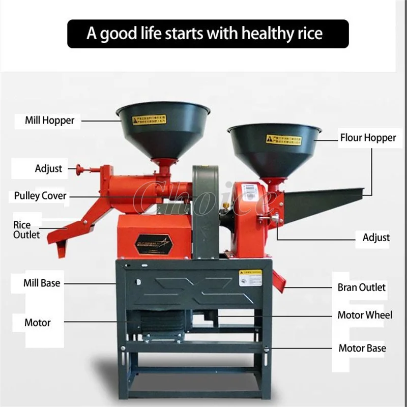 Trituração De Moagem De Farinha De Grão De Arroz Máquina De Peeling Pequeno Triturador De Arroz Portátil Moedor De Milho