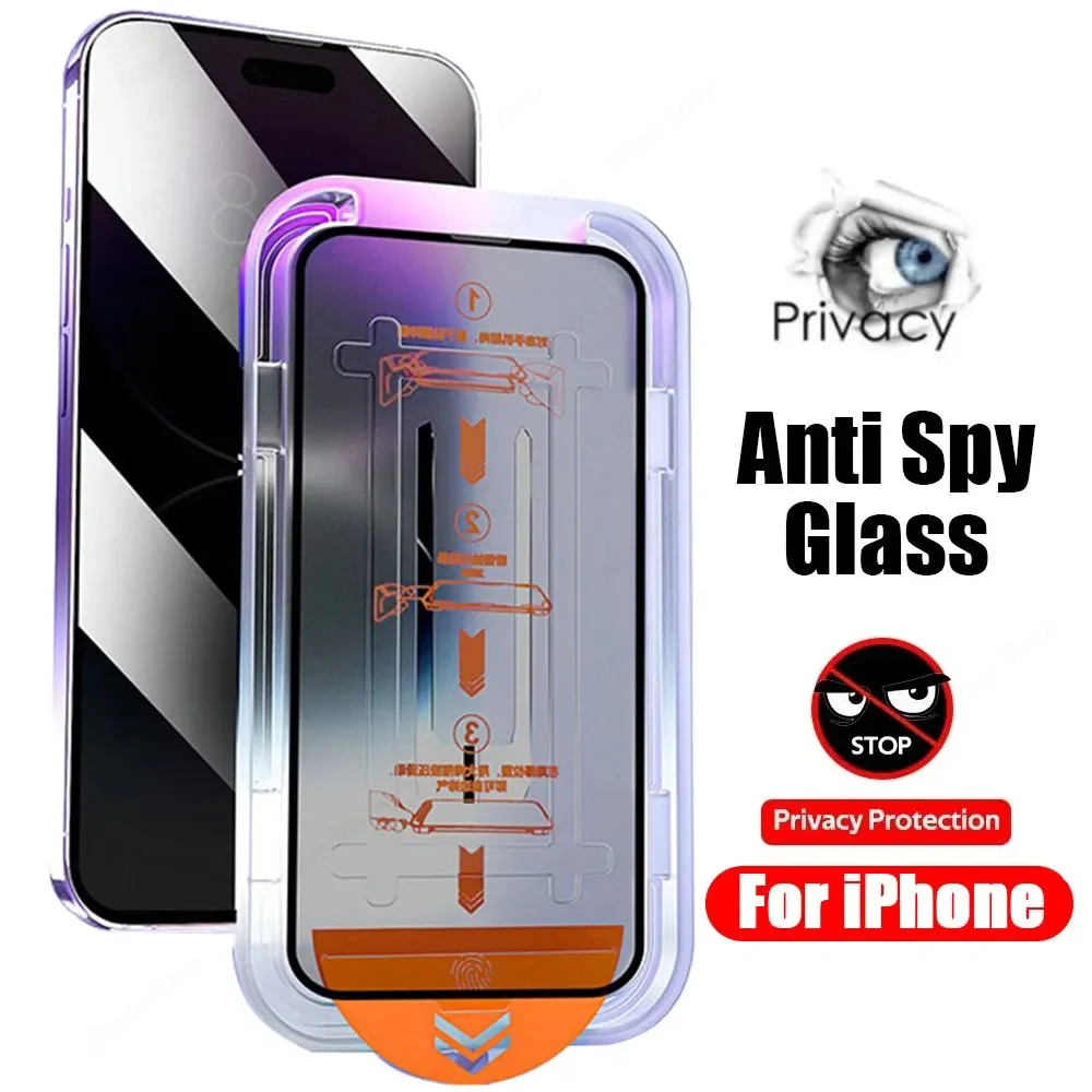 Sichtschutz glas für iPhone 15 14 13 12 11 Pro Max Mini gehärtete Displays chutz folie für iPhone 15 14 plus xr x xs max
