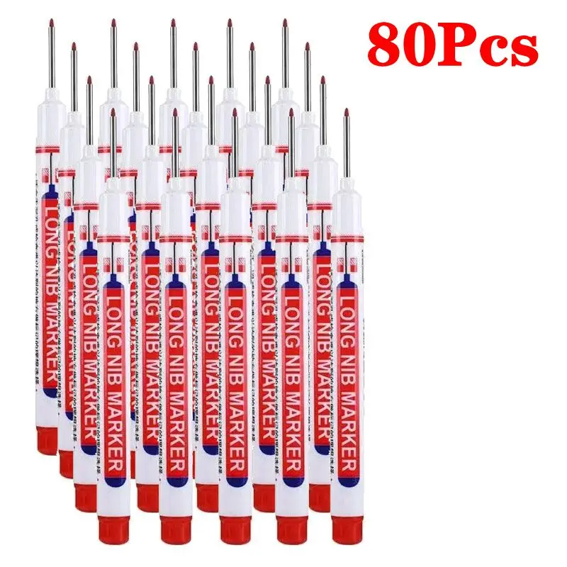 5-100 Stuks 20mm Diep Gat Lange Nib Hoofd Markers Voor Metalen Perforeren Pen Waterdichte Badkamer Houtbewerking Decoratie multifunctionele