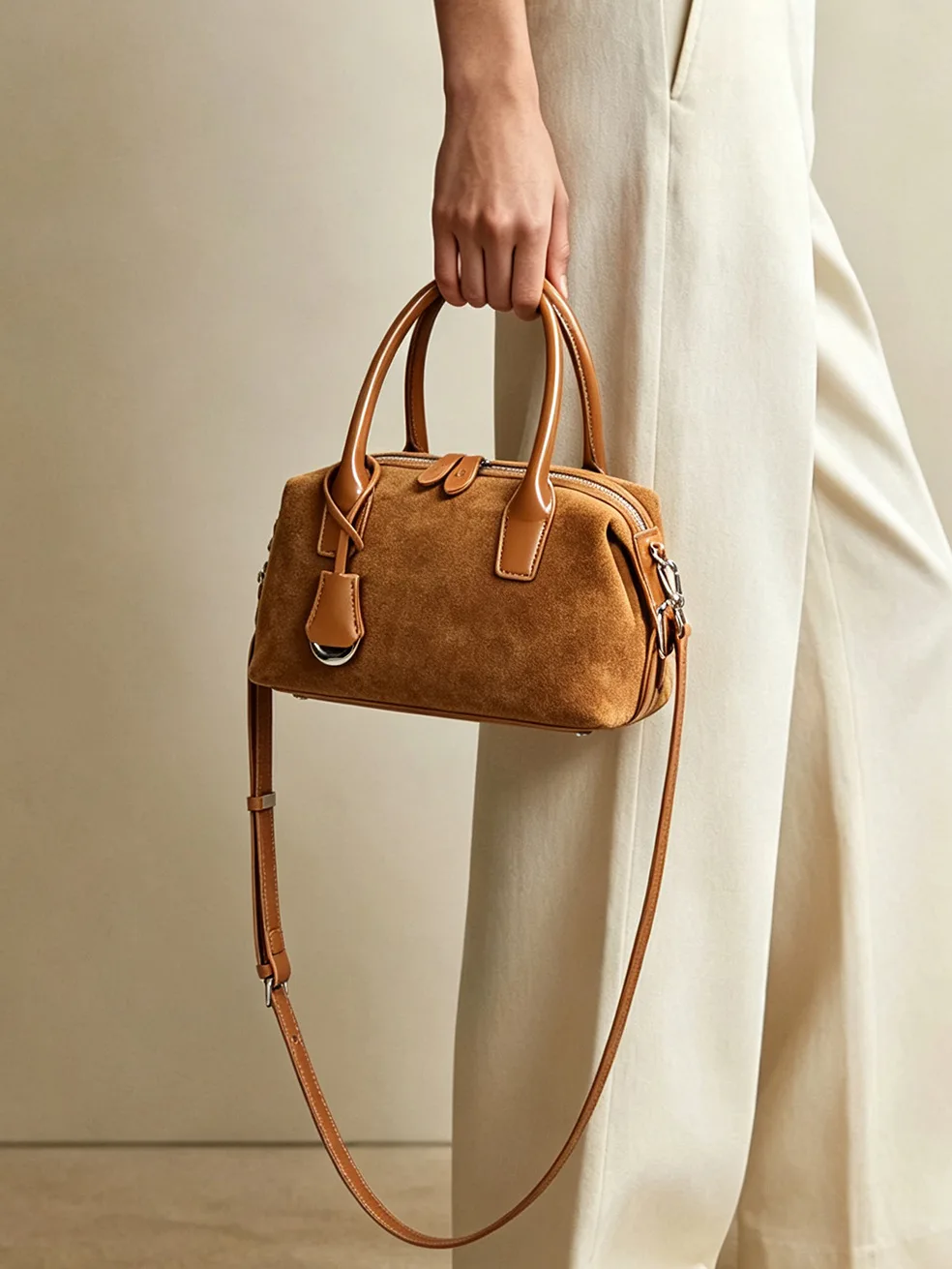 Matte Suede Women Handbag Korean Version Senior Sense Crossbody Bag, Fashion Casual Retro Autumn/Winter Women Shoulder Bag