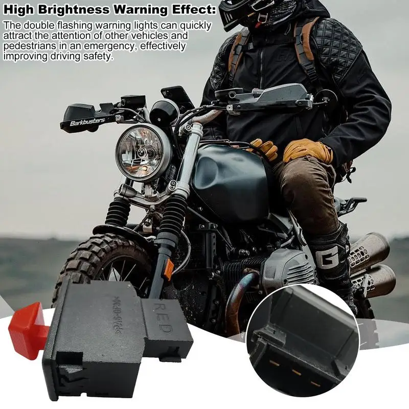 Waarschuwingslampje Knop Dubbele flitser Draaiknop voor motorfiets Hoge helderheid Waterdicht Stofdicht Waarschuwingscontroller Voor