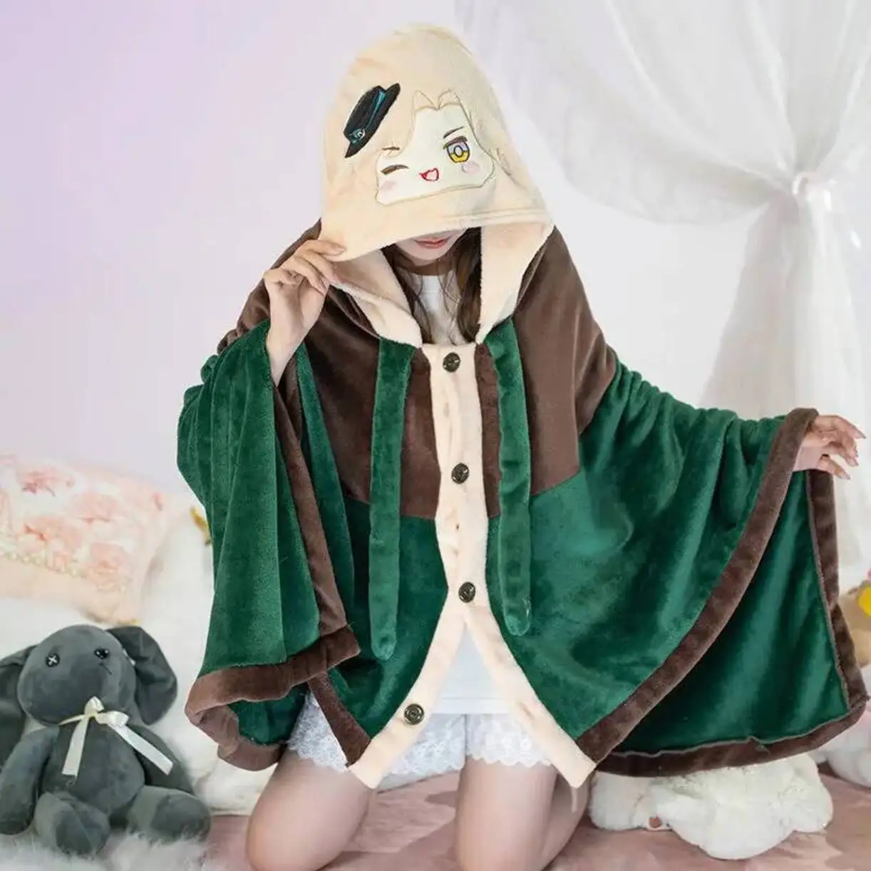 

Anime Honkai Star Rail Blanket Cloak Robin Feixiao Firefly Aventurine Furina Cape Warm Flannel Acg Cosplay Pajamas Costume Hoodi