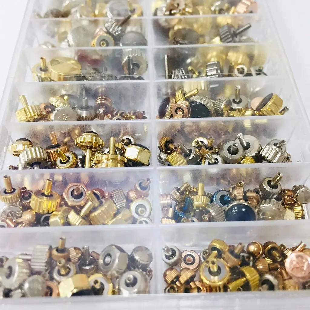 Multicolor Watch Crown Replacement Copper Repair Tool Kit Wrist Watch Spring Bar Set for Home Use