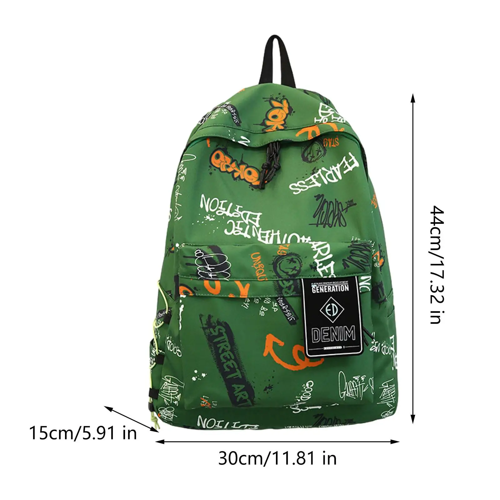 Graffiti-Rucksack, Weekender-Rucksack, Tagesrucksack, Rucksack vorne, für Damen