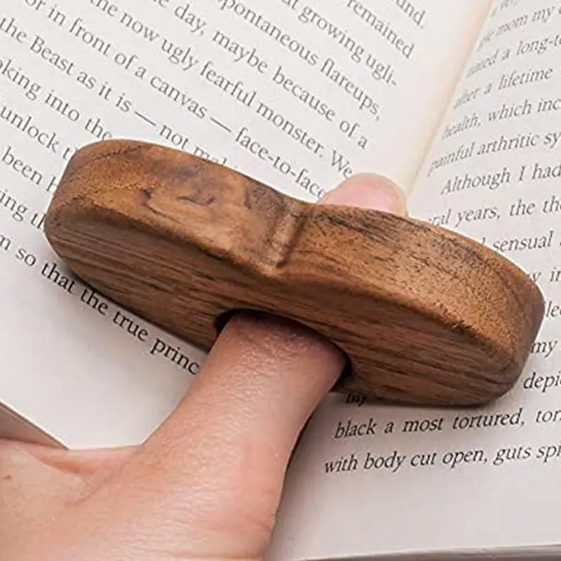 Wooden Book Page Holder Love Shaped Wooden Thumb Bookmark Handcrafted Book Thumb Holder Novel Reading Accessories For Bookworms