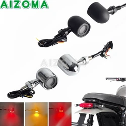 Alumínio LED Turn Signal Light, Indicador de freio âmbar e vermelho, Lâmpada para Harley Sportster, Cafe Racer, Chopper, Bobber, 10mm