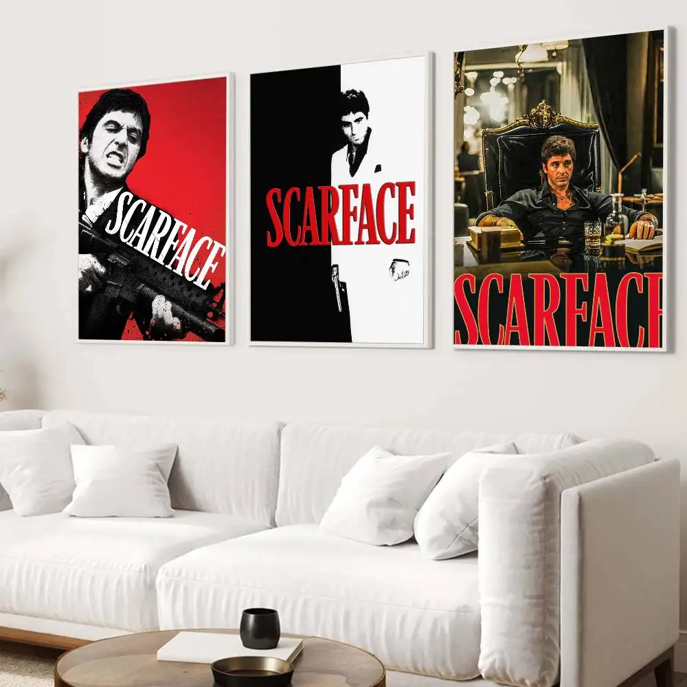 Pósteres Clásicos Vintage de la Película Scarface, Decoración Vintage para Habitación, Bar, Cafetería, Decoración Nórdica para el Hogar