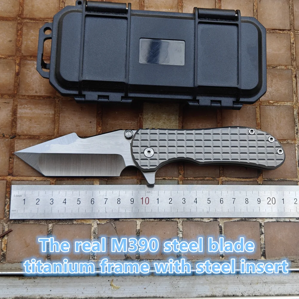 Chen's OEM Alphahunter Apocalypse M390 Blade Titanium Handle Ceramic Bearings Pocket EDC Tool Camping Hunt Outdoor Folding Knife