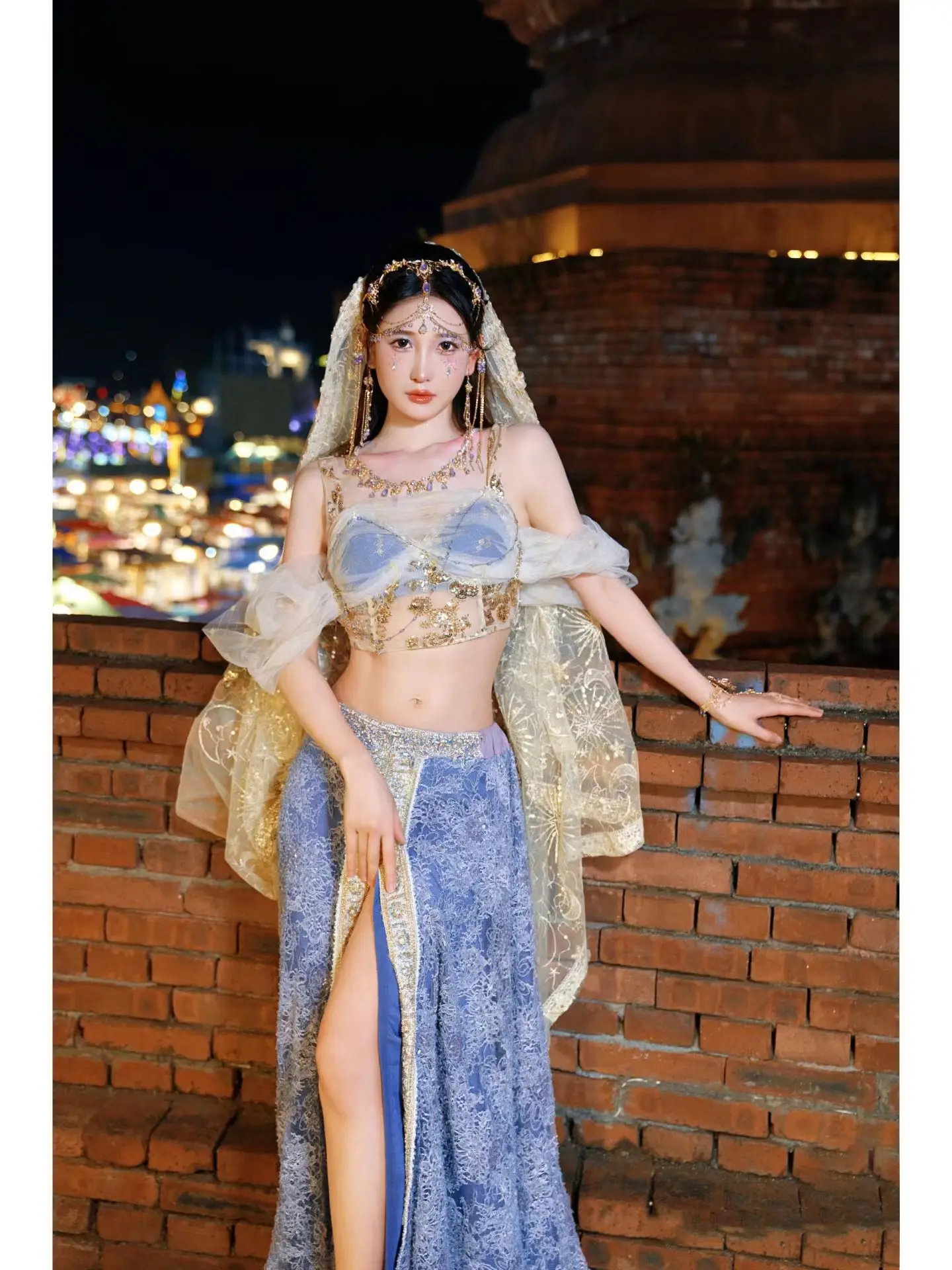 

Dunhuang Flying Hanfu Women's Summer Purple Travel Photography Ethnic Exotic Dance Costume Western Region Dance Girl Outfit