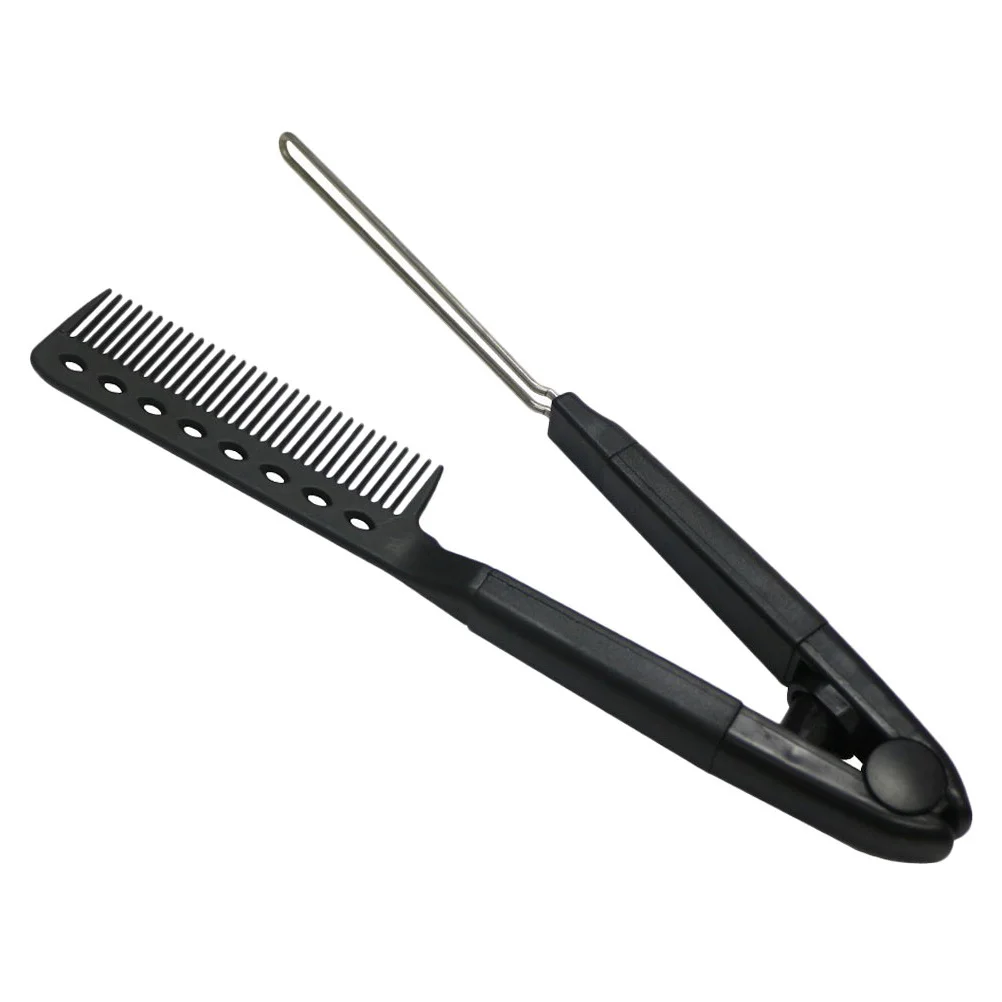

V-Shaped Hair Straightening Comb Portable Durable Styling Tool For Smooth Straight Hairstyle Heat Resistant Multipurpose Hair
