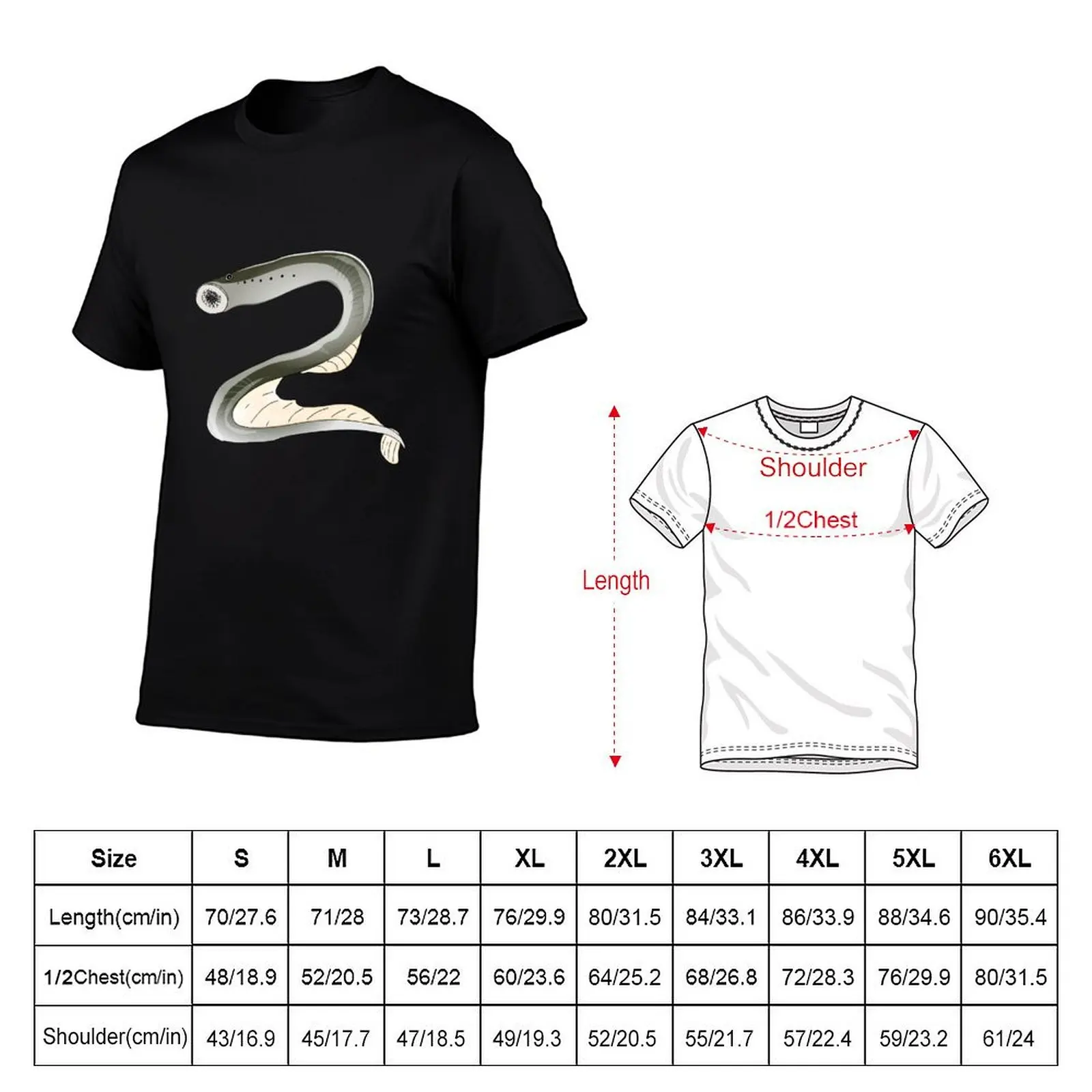 Lamprey fish T-Shirt affliction shirts man clothes sublime plain black t shirts men