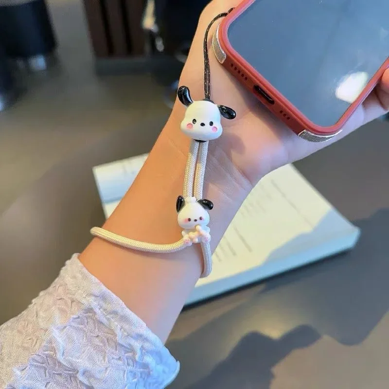 Cute Cartoon Hello Kitty Kuromi Melody Pochacco Mobile Phone Lanyard Key Lanyard Wristband Adjustable