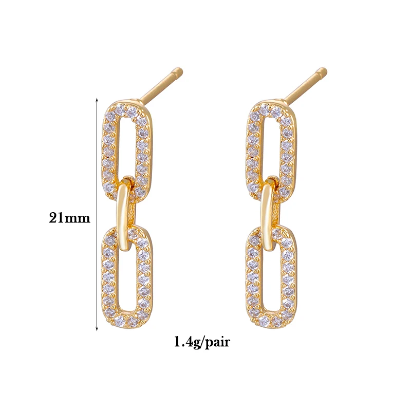 CRMYA Gold-color Dangle Hoop Stud Earrings For Women Cute Piercing Cubic Zirconia Women's Earrings Set 2023 Jewelry Wholesale