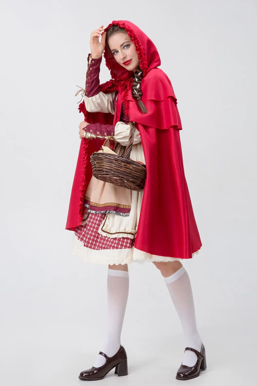 Halloween Adult Rural Little Red Riding Hood Stage Play Costume Farmhouse Maid Party Costume