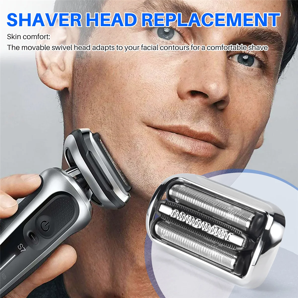 ABZL Replacement Electric Shaver Head for Braun 73S Series 7 70-N1300S 70-S4200Cs 70-B7200Cc 70-N4300Cs 70-B4320Cs 70-S7300Cc