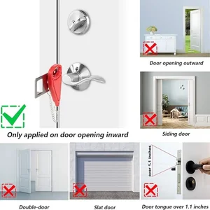 Portable Door Lock for Home, Double Hole, Anti-Theft Security Lock, Chain Lock for Room, Hotel, Apartment and College 6 principais vendas peças de fechadura - №5